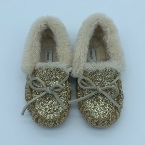 Crewcuts Girls' Glitter-Covered Moccasin Slippers Size K13